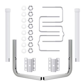 KUAFU 40"-48'' Boat Trailer Guide for Ski Boat Fishing Boat or Sailboat Trailer Fits Frames up to 3" W x 4-1/4" H Silvery Brackets & White Pipes