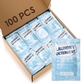Leelosp 100 Pcs Individual Travel Laundry Detergent Bulk Travel Size Laundry Detergent Packets Portable Single Use Liquid Soap for Traveler Hostel Essentials Cleaning
