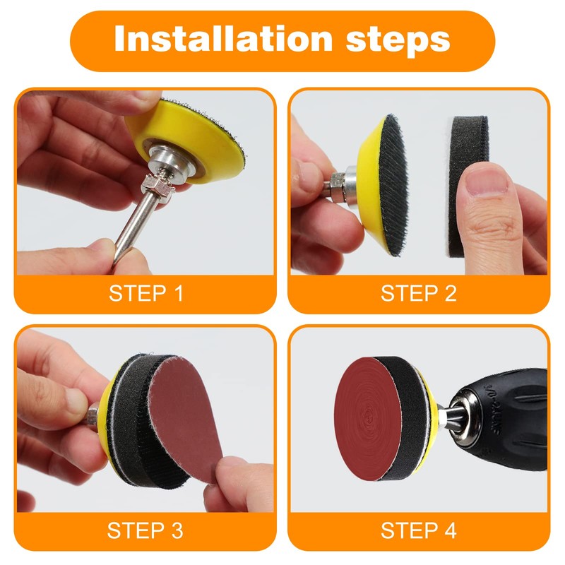 KONGMING 300 Pcs Sanding Disc 50 mm Hook and Loop