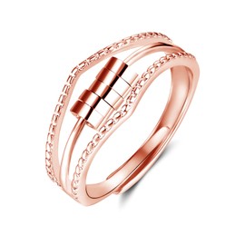 Glintara Anxiety Rings for Women Girls, 925 Sterling Silver Anti-Stress Fidget Spinning Rings, Adjustable Open Stress Spinner Rings with Beads, Hypoallergenic Ring for Stress Relief Gift for Birthday