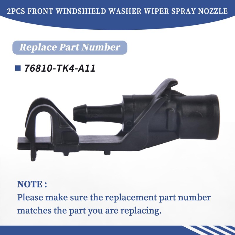 Getfarway Pair Front Windshield Washer Wiper Spray Nozzle 76810-TK4-A11 Compatible
