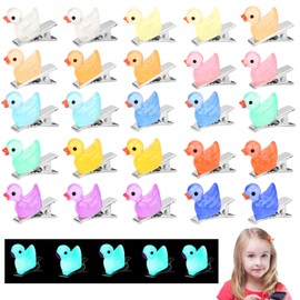Vovii 30Pcs Duck Hair Clips Rave Clips for Women Girls Festival Trinkets Hair Accessories, Cute Mini Duck Accessories for Holiday Gifts Party Decor (Glow in the Dark)