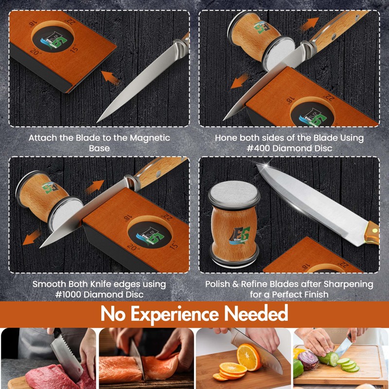 Knife Sharpener Tool, Rolling Knife Sharpener Kit, Knife Sharpening with