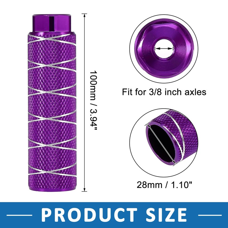 A ABSOPRO Rear Foot Pegs Footrests Purple for BMX MTB