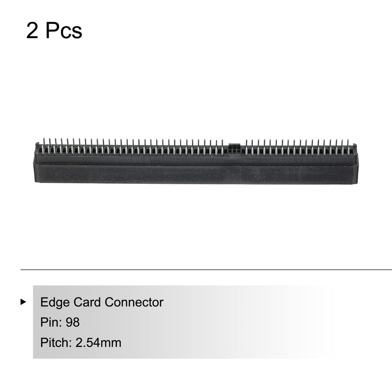 PATIKIL Card Edge Connector Black Socket Straight Connection 98 Pin
