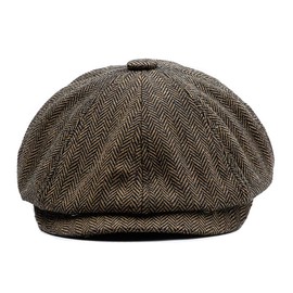 YAMEE Men's Beret Beret Flat Cap Men's Unisex Beret Peaked Cap Flat Cap Sports Hat Gatsby Newsboy Cap, Beret Cap, Size 58 cm - 60 cm, brown