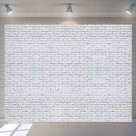 White Brick Wall Backdrop 10x8ft Photoshoot Brick Photography Backdrops for Wall Video Photo Background Baby Shower Birthday Party Decorations Banner Wallpaper Studio Booth Props Polyester Fabric