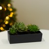WGVI Long Rectangle Ceramic Planter Vase in Black 14" x
