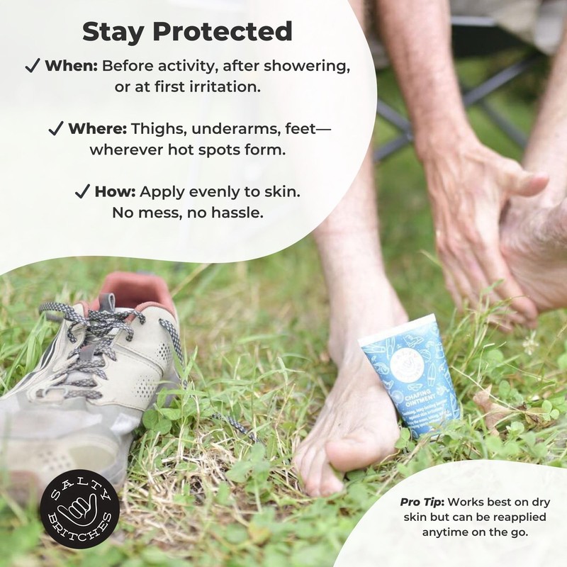 Salty Britches Waterproof Anti Chafing Ointment, Chafing Gel, Half Marathon
