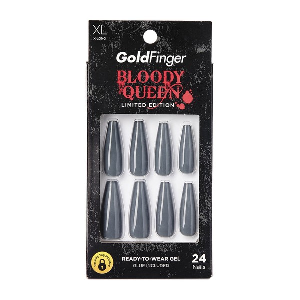 Gold Finger Bloody Queen Limited Edition Press-On Nails, X-Long