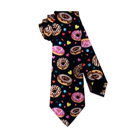 Guhothli Men's Donut Neckties Foods Ties Funny Novelty Neckties for Boys Men Party Casual