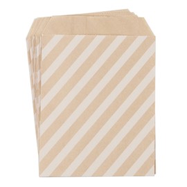 Bolsas de papel Kraft para galletas de caramelo, 50 piezas, 13 x 18 cm, embalaje de alimentos biodegradable, bolsa de papel pequeña para cumpleaños, eventos, bodas, celebraciones de festivales