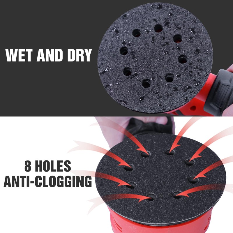Pukamam 100 Pcs 5 inch Wet Dry Sanding Discs Grit