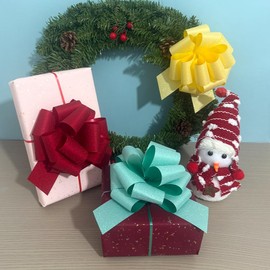 6-Pcs Glitter Pull Bows for Gift Wrapping, 6 Inch Large Gift Bow,Glitter Ribbon Decoration for Flower Bouquets and Basket, for Birthday Presents, Anniversary, Wedding (Wine Red)