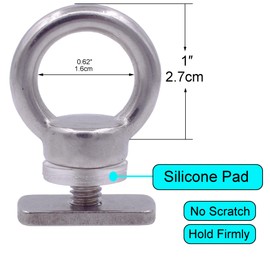 YYST Kayak Track Mount Tie Down Eyelet W/Pad to Hold Your Bungee Cord or Ropes - Non-Skid-Don't use for Anchoring (2)