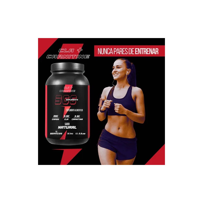 Cla Carnitina 1kg 300 Suplements 100 Servs