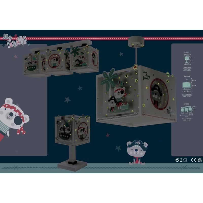 Dalber The Pirates Children's Desktop Light, Multi-Colour