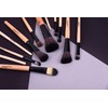 Set profesional de 24 piezas brochas para maquillaje (Madera Original)