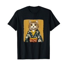 Japanese Cat with Kimono Costume for Adults and Kids T-Shirt