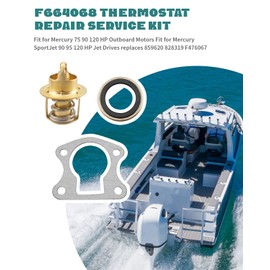 JUWEVAZU Thermostat Kit F664068 Fit for Mercury 75-120 HP Outboard Engines and Mercury SportJet 90-120 HP 95XR 120XR Jet Drives, Replace Repair Service Kit 859620 828319 F476067