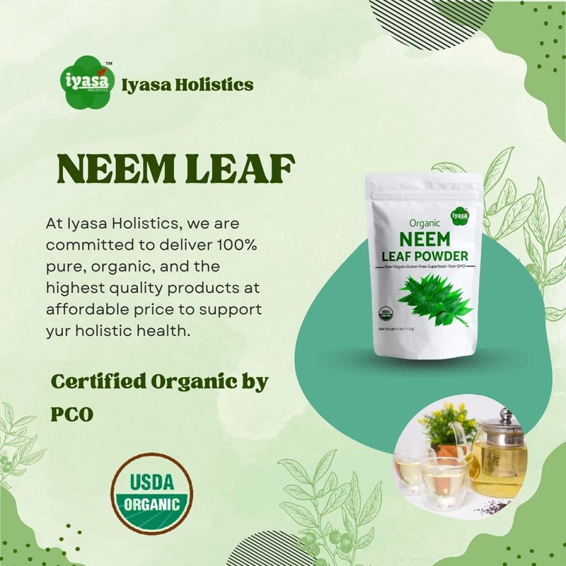 Iyasa Holistics USDA Organic Neem Leaf Super Greens Powder to