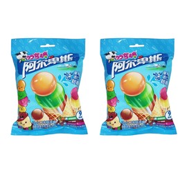 Alpenliebe Milky Lollipops Hard Candy Bundle 2-Pack Various Fruity Flavors Individually Wrapped, 20 Lollipops (Dual Flavor (2 Packs))