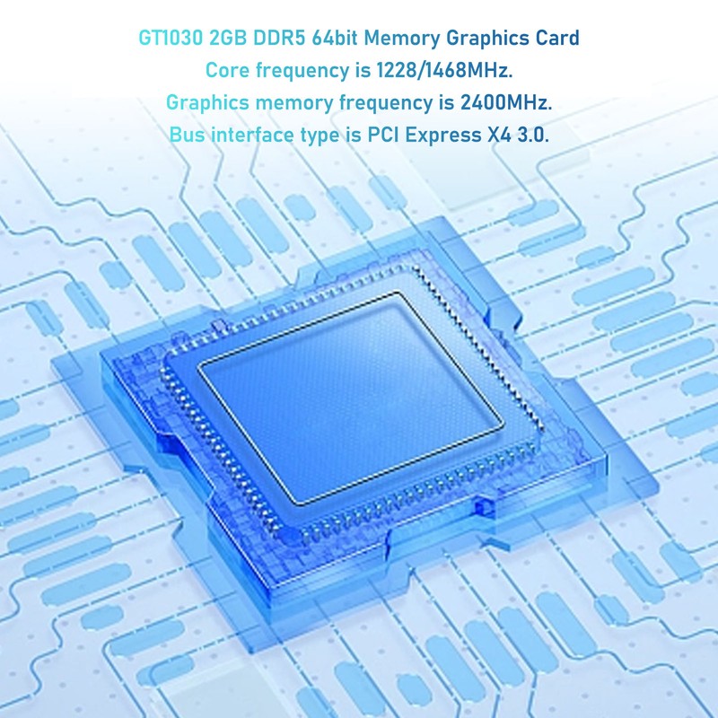 GT1030 2GB DDR5 64bit Graphics Card with Cooling Fan 3840x2160
