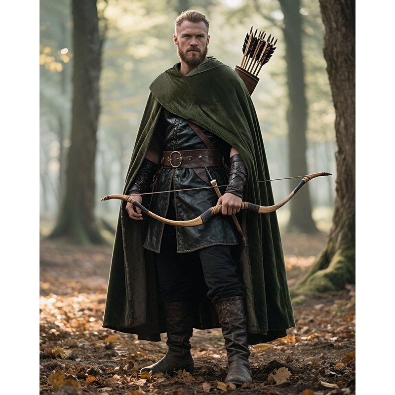 keland Medieval Cape with Hood Renaissance Hooded Cape Hobbit Costume