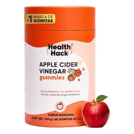 Gomitas Vinagre Manzana Sabor Masticables Berberina Acido Alfa Lipoico Suplemento Alimenticio Vegano Azúcar Gluten 500 Por Porción Health Hack