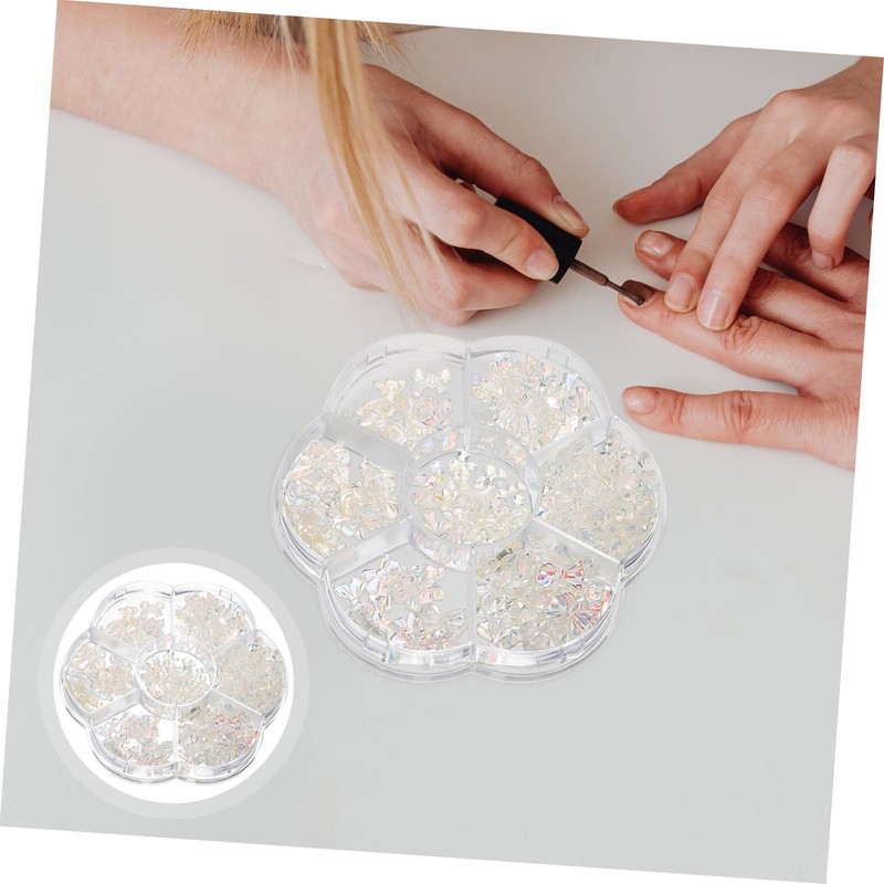 Outanaya Nail Charms Bow Nail Gems Elegant Manicure Decorations for