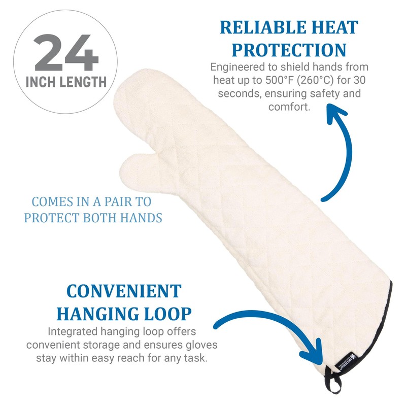 San Jamar Conventional Style Oven Mitt, Heat Resistant Pot Holder