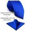 S&W SHLAX&WING Neckties Set Solid Blue Navy for Suit Ties