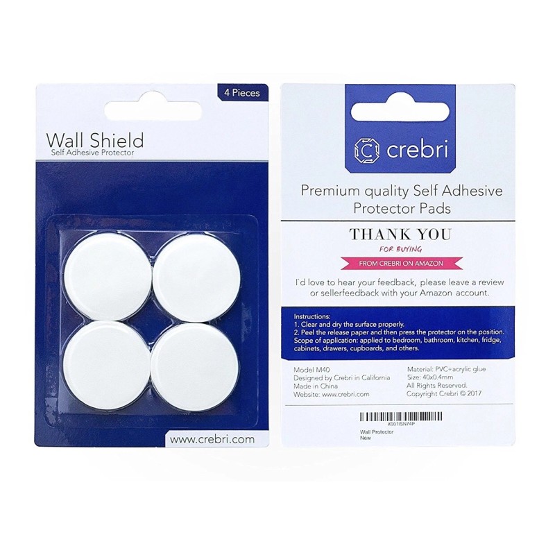 Crebri Wall Protector Door Stopper Furniture Adhesive Pads Handle Bumper