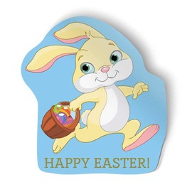 Easter Bunny and Egg Cute Happy Sticker Vinyl Decal Car Bumper Window 3" x 3"