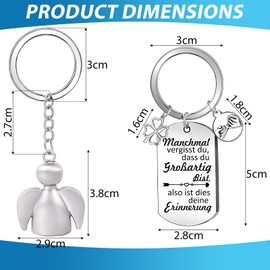 Getyjoe 2 Pieces Courage Gift Key Ring with Gift Box Sometimes Forget You That You Great Lucky Charm Guardian Angel Keyring for Women Friends, silver, Unit size