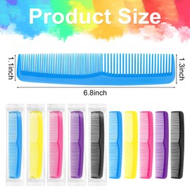100pcs Plastic Colorful Combs in Bulk, Individually Wrapped, Double Tooth Hair Pocket Comb, for Homeless, Charity, Hotel, Travel, Airbnb, Home, Shelter