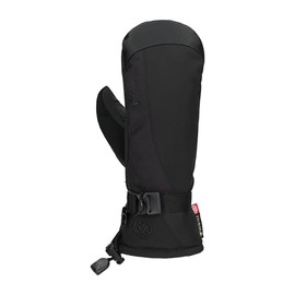 686 Women's Gore-TEX Linear Mitt - 3L Softshell Fabric with Lining and Synthetic Leather Palm - Water & Weather Resistant - Black, Medium