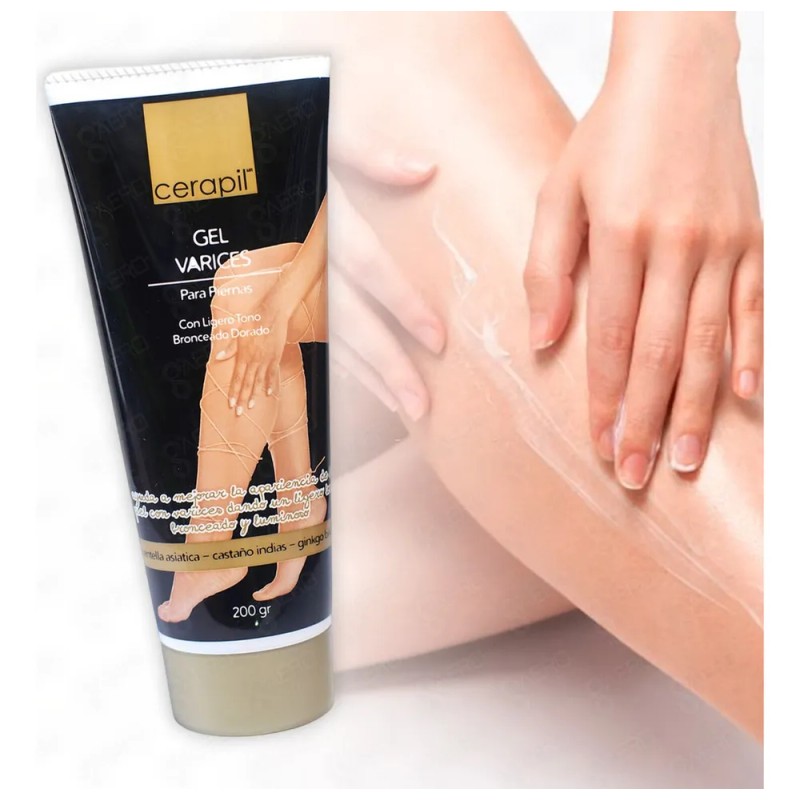 Gel Anti-varices Para Piernas Con Bronceador Cerapil 200gr