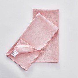 INYOWAKI 100% Pure Flax Linen Kitchen Hand Towels Set of 2 - Quick Dry Extra Soft 20 x 27 Inch Tea Dish Towels - Handcrafted with Hanging Loop - (Pink)