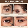 Boobeen 2pcs Waterproof Eyebrow Pen，Dual-Ended Eyeliner Microblading Eyebrow Pencil for