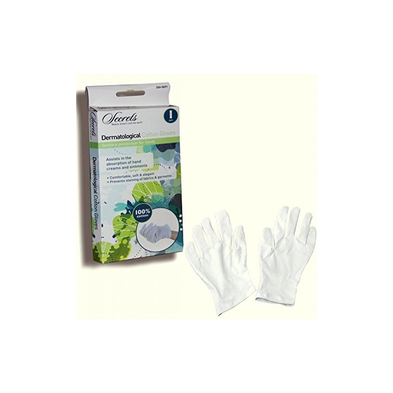 Moisturising Beauty Skin Gloves Ladies White Soft Cotton Lining Eczema