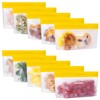 SPLF 10 Pack Reusable Snack Bags Stand Up, Dishwasher Safe