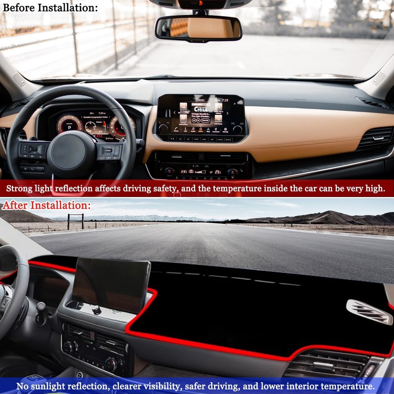 Blazeray Dashboard Cover Mat Pad Carpet Custom Fit for Nissan