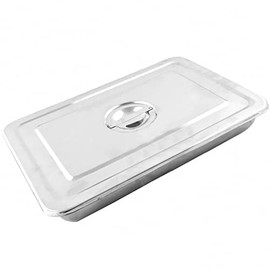 AAProTools Instrument Catheter Tray with Recessed Handle, Stainless Steel, 12-1/8 x 7-5/8 x 2-1/8"