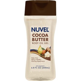 Nuvel Aceite Corporal en Gel con Manteca de Cacao 200ML Hidratación Profunda para Piel Seca y Opaca Body Oil Gel para Brillo Natural y Suavidad