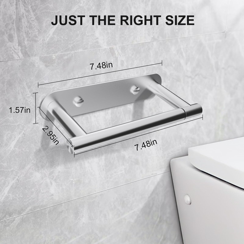 SetSail Toilet Paper Holder Adhesive or Screw-in Brushed Nickel Bathroom