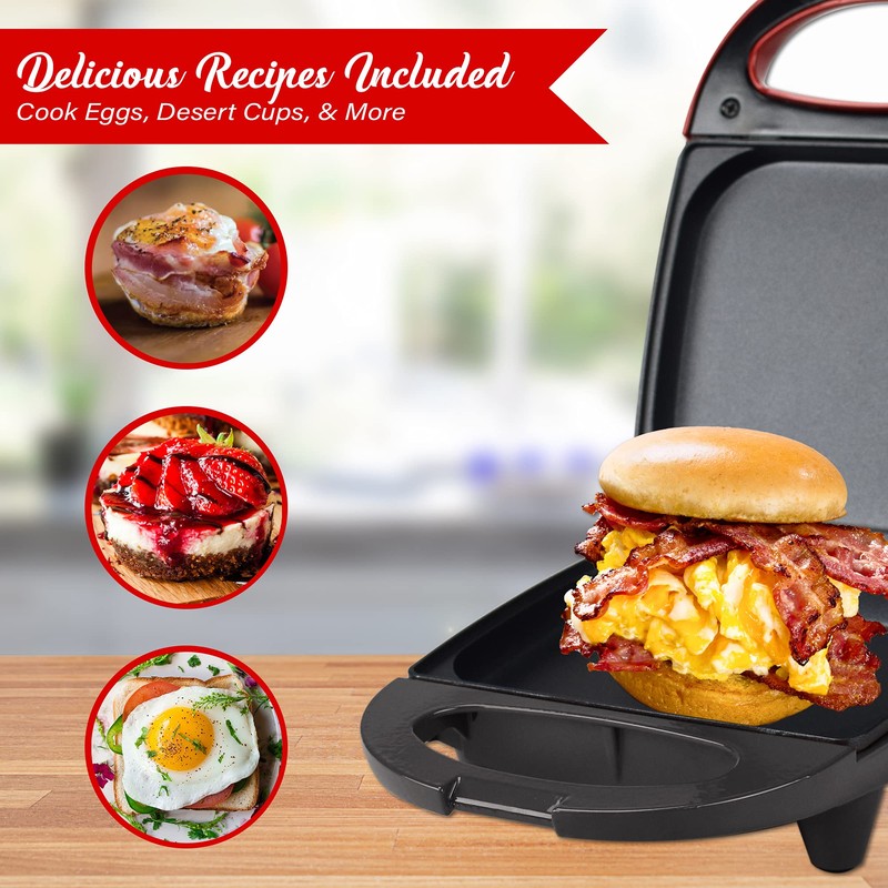 Brentwood TS-256R 530-Watt Mini Sous Vide-Style Egg Bite Maker (Red)