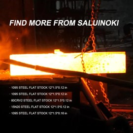 SALUINOKI 80CRV2 Steel Flat Stock Knife Making Steel Bar Material (4pcs, 12"x1.5"x0.12")