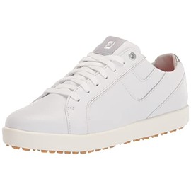 FootJoy Women's FJ Links Golf Shoe, White/Bone, 8.5 Wide