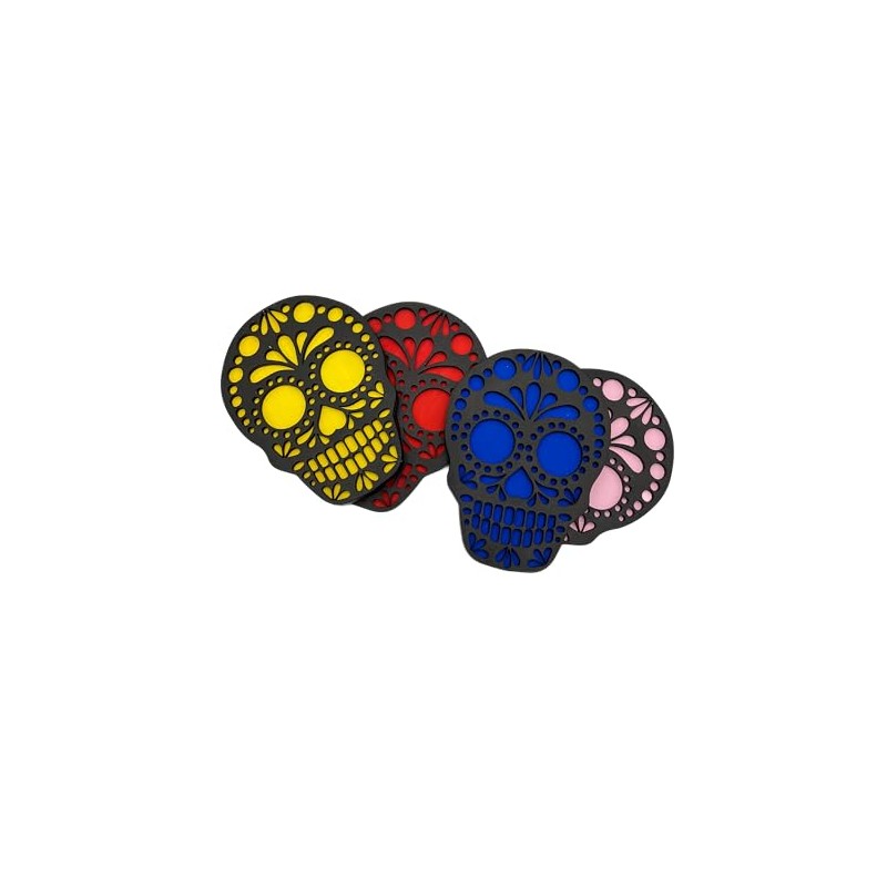 Set de Portavasos Día de Muertos en Forma de Calavera